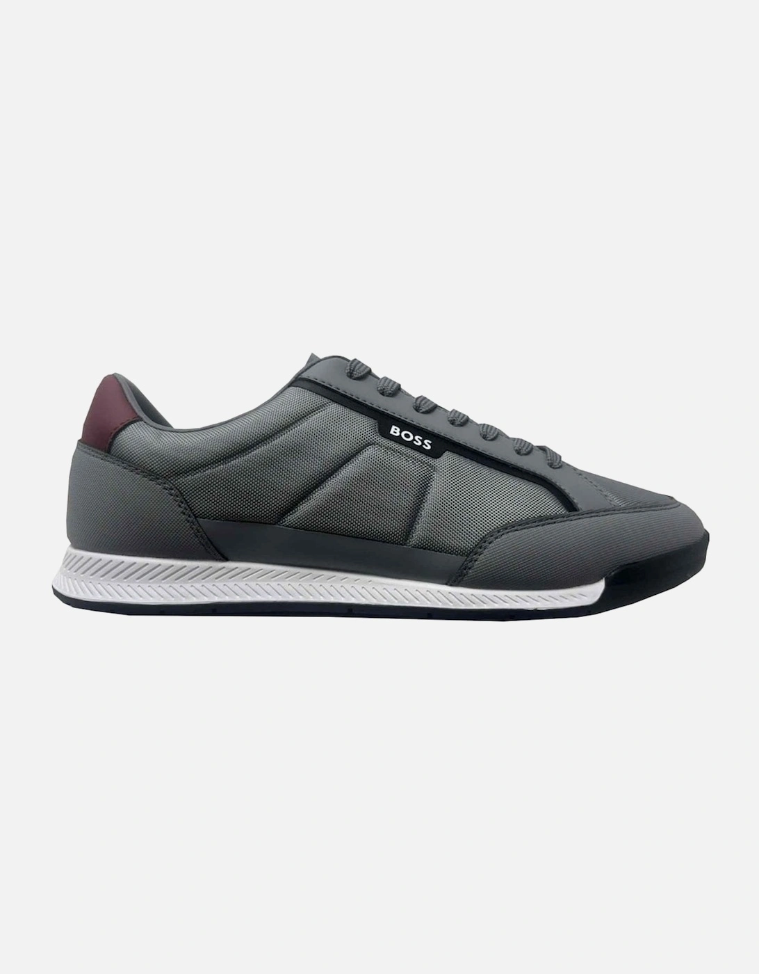 Men's Grey Nitan lowp Trainers With Burgundy Contrast, 5 of 4