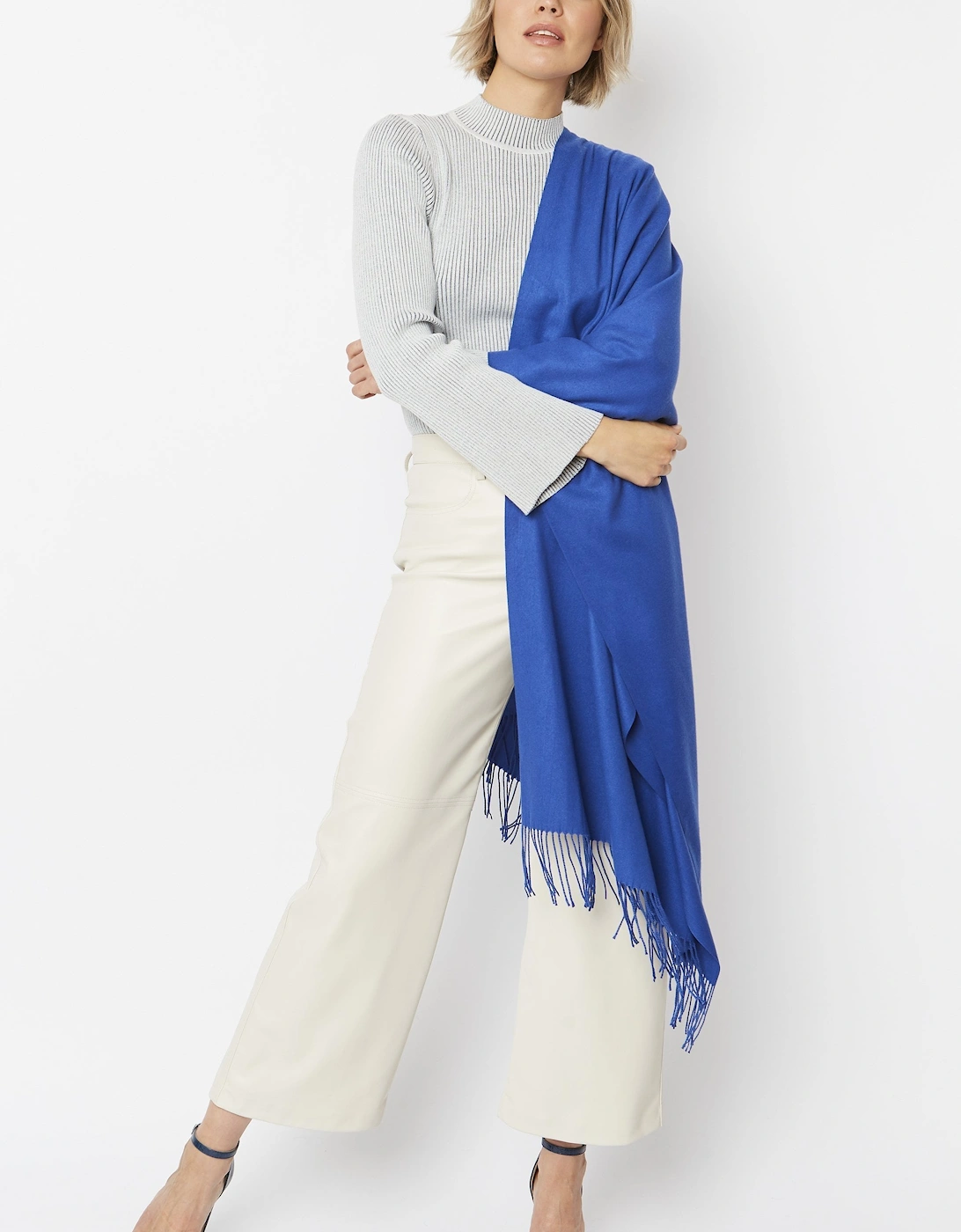 Blue Cashmere Blend Scarf