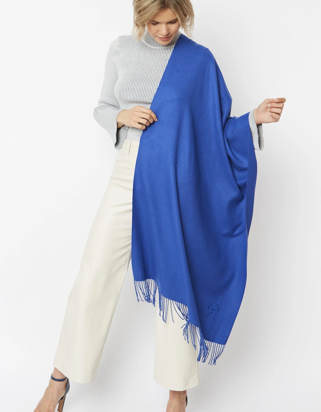 Blue Cashmere Blend Scarf