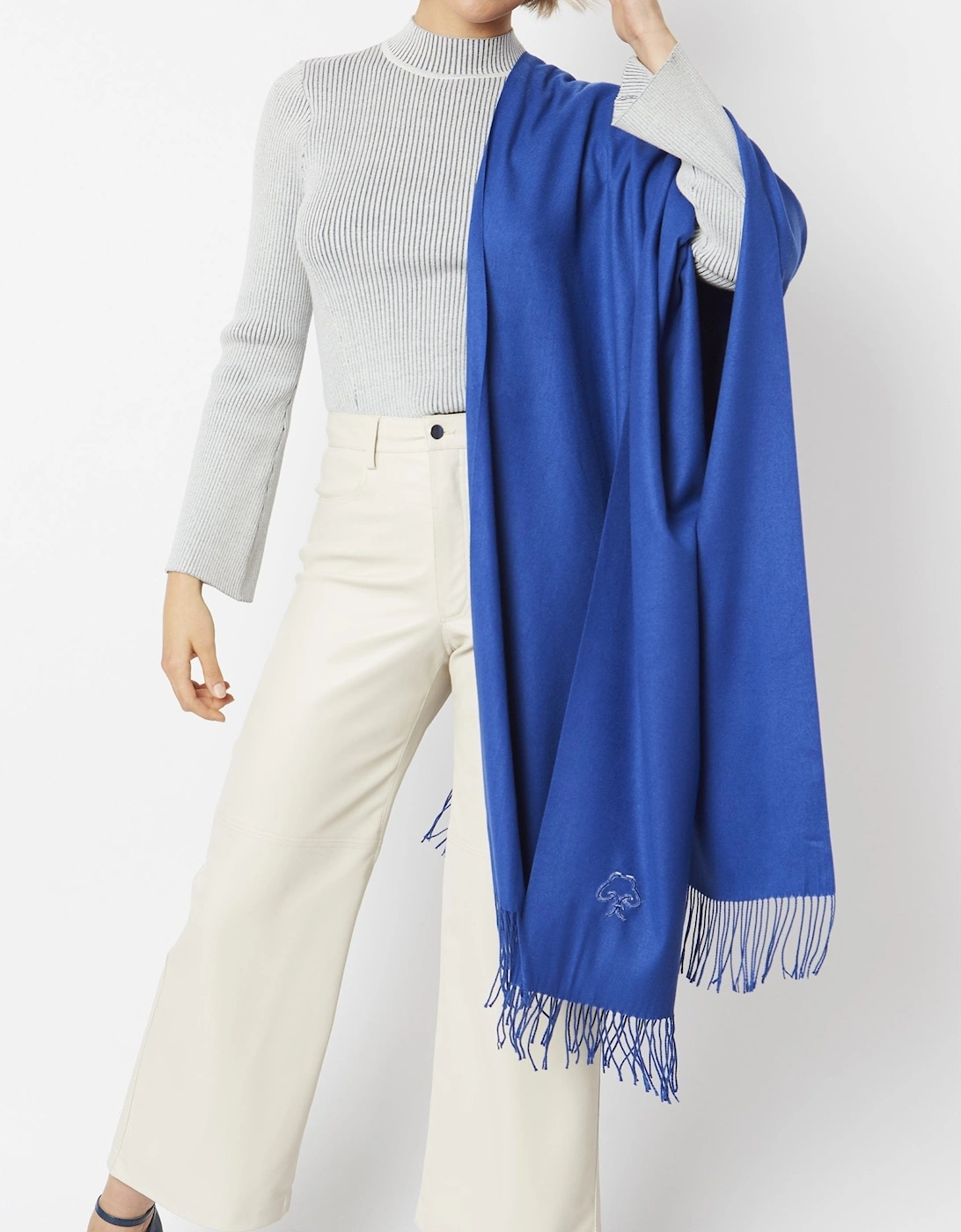 Blue Cashmere Blend Scarf, 10 of 9