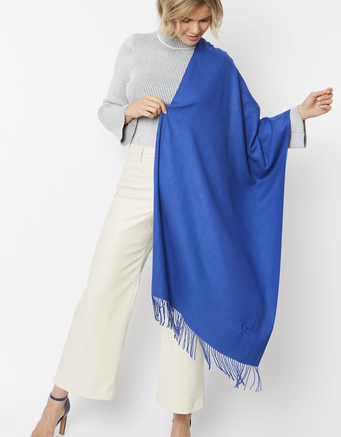 Blue Cashmere Blend Scarf