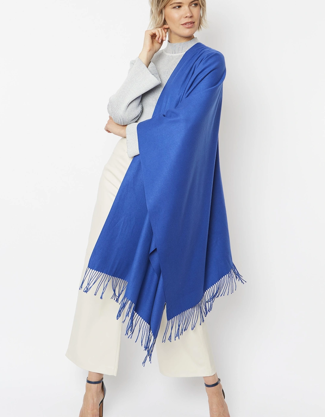 Blue Cashmere Blend Scarf
