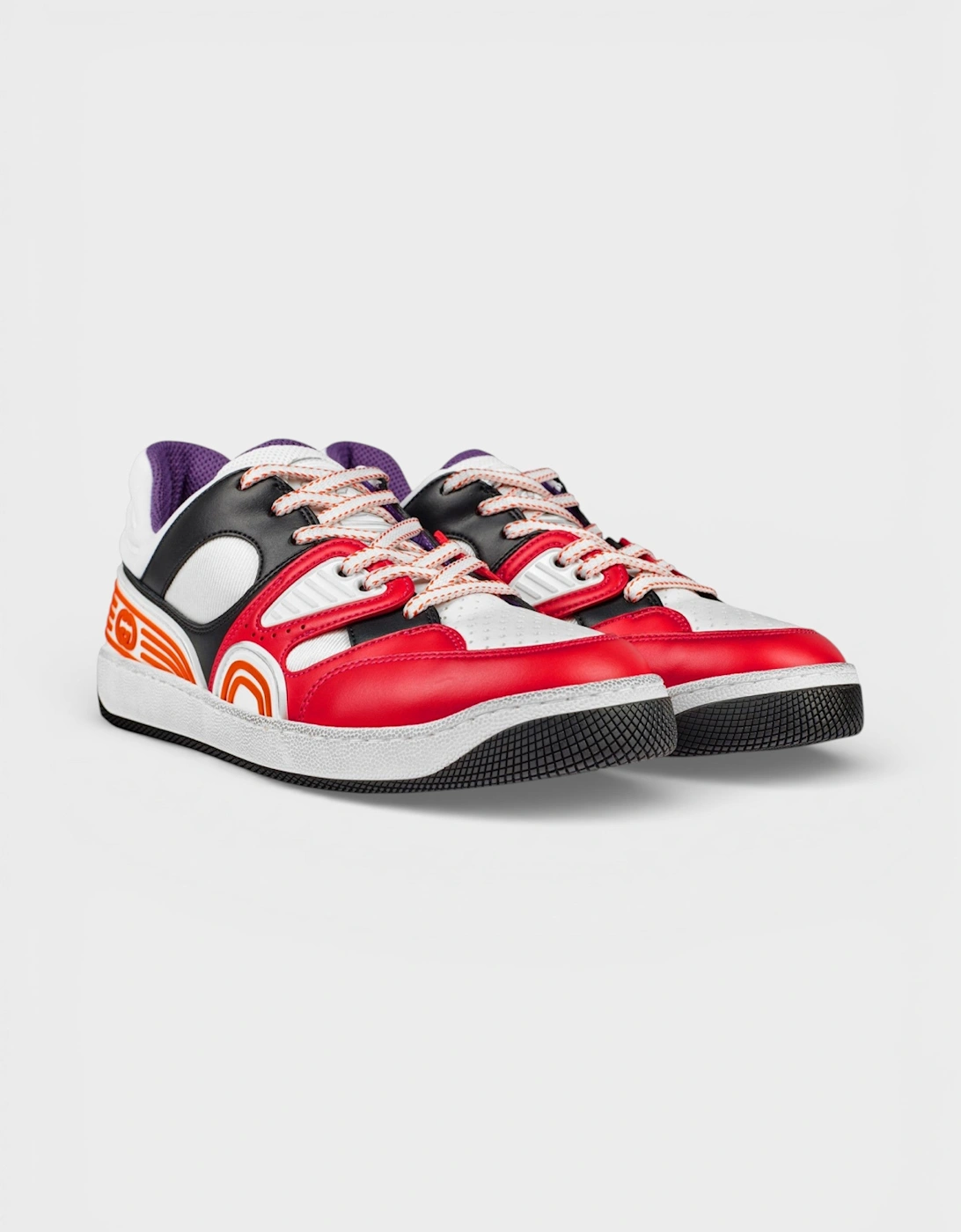 Basket Low Top Sneakers Red White