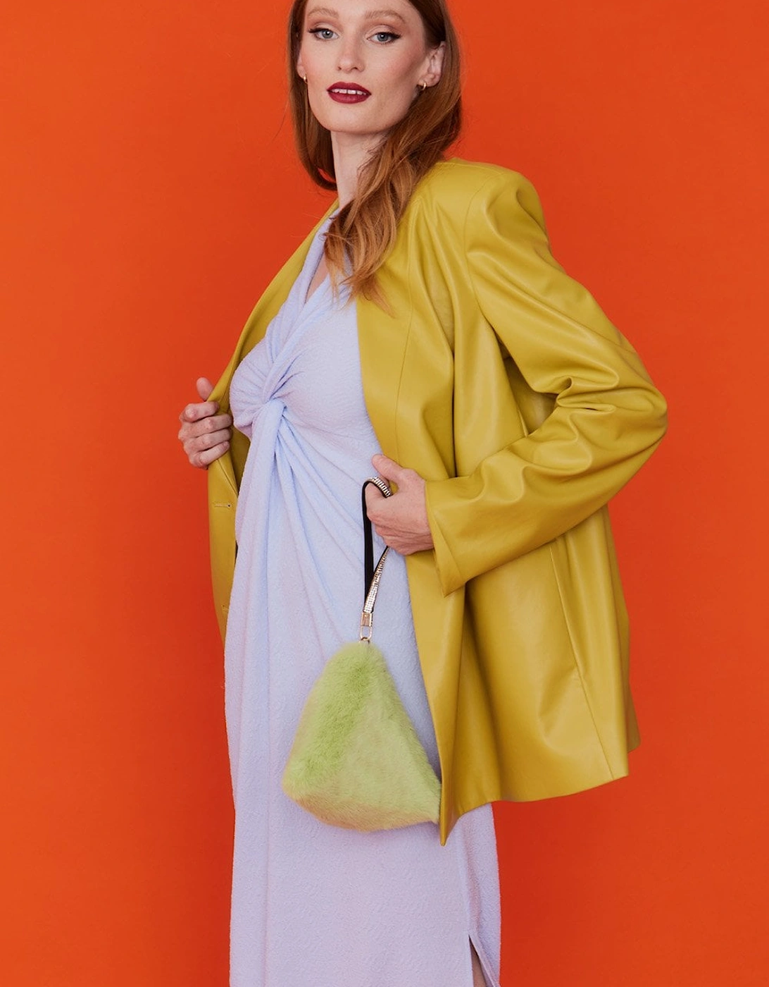 Green Pyramid Faux Fur Bag, 3 of 2