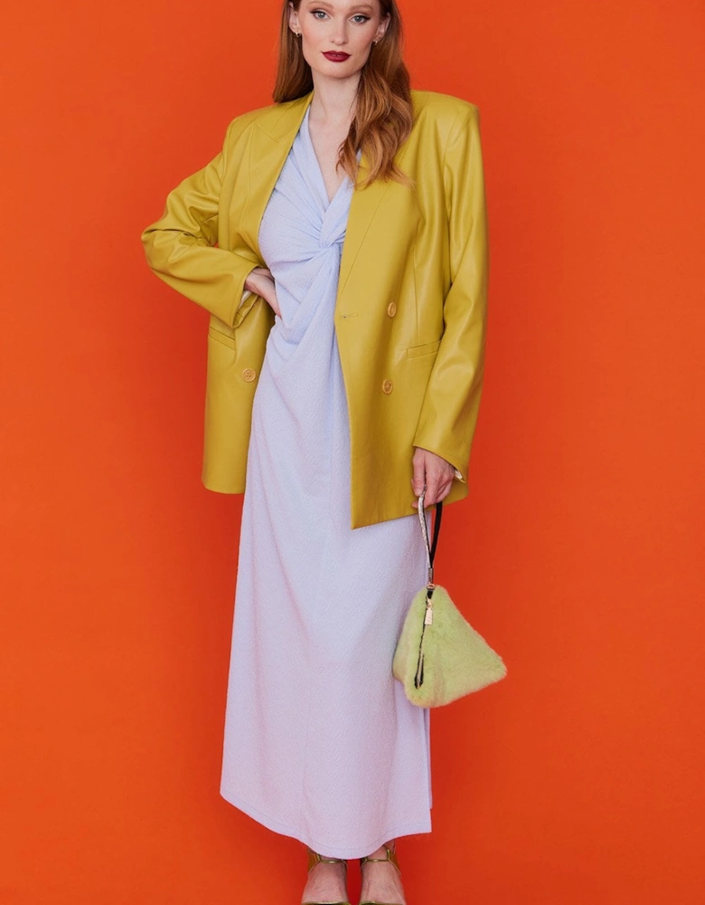 Green Pyramid Faux Fur Bag