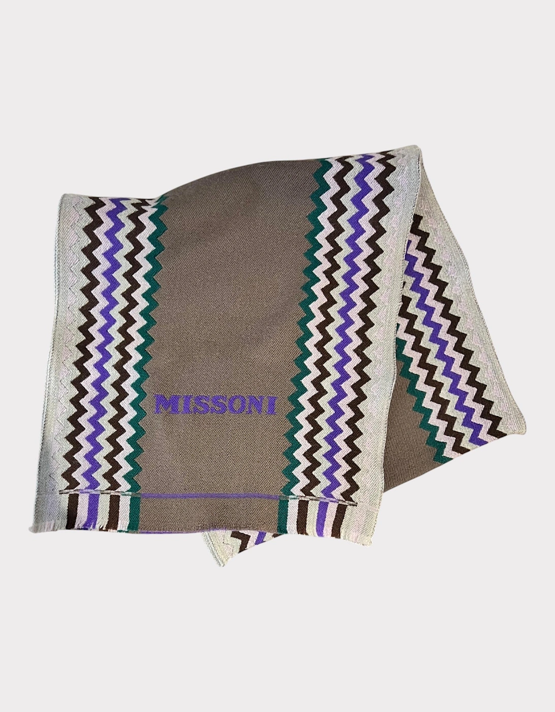 Missoni Women's Missoni ZigZag Logo Scarf Grey Purple