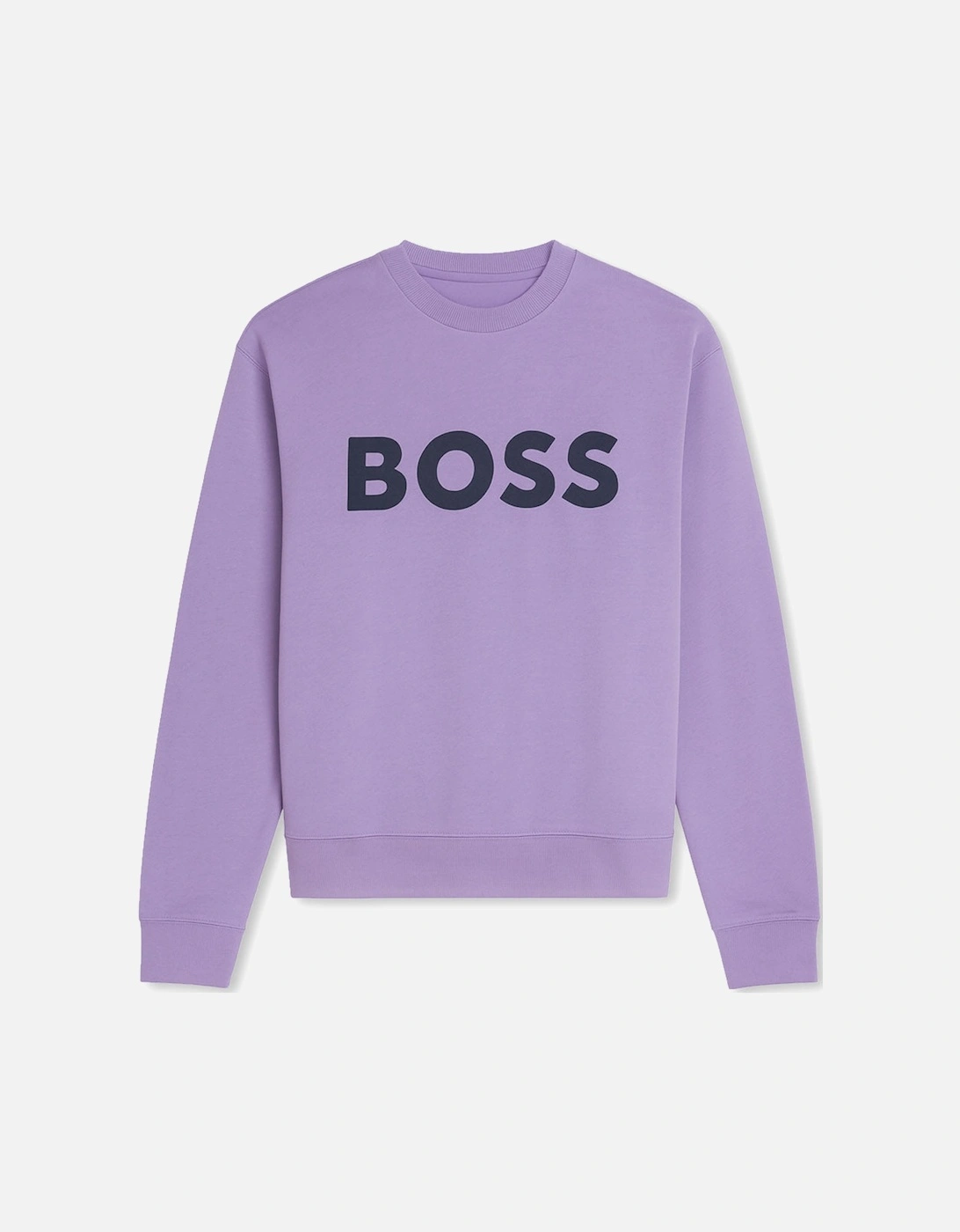 Men's Boss Purple We Basic Crew Rubber Print Logo Sweatshirt, 4 of 3