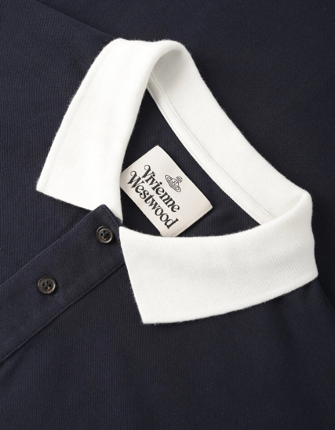 Men's Navy Contrast Trim Embroidered Logo Polo Shirt