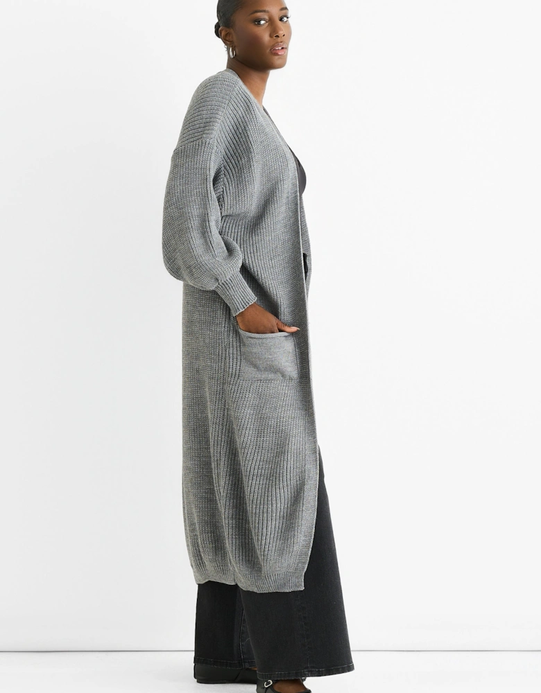 Dark Grey Chunky Knit Long Cardigan