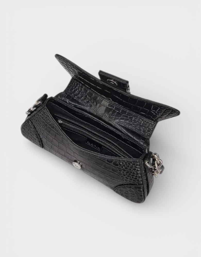 Lindsay Leather Shoulder Bag Black