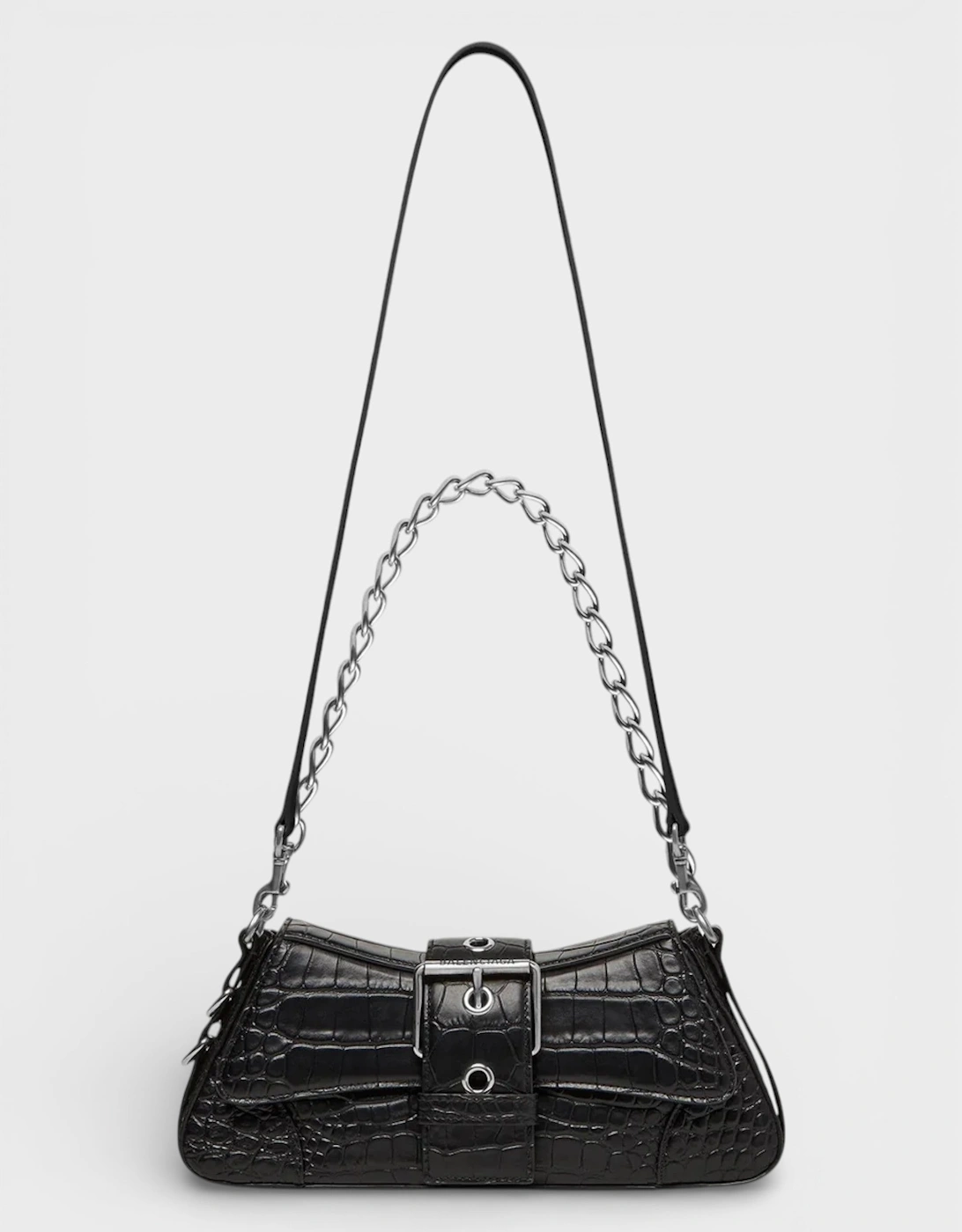 Balenciaga Lindsay Leather Shoulder Bag for Women in Black with Adjustable Strap