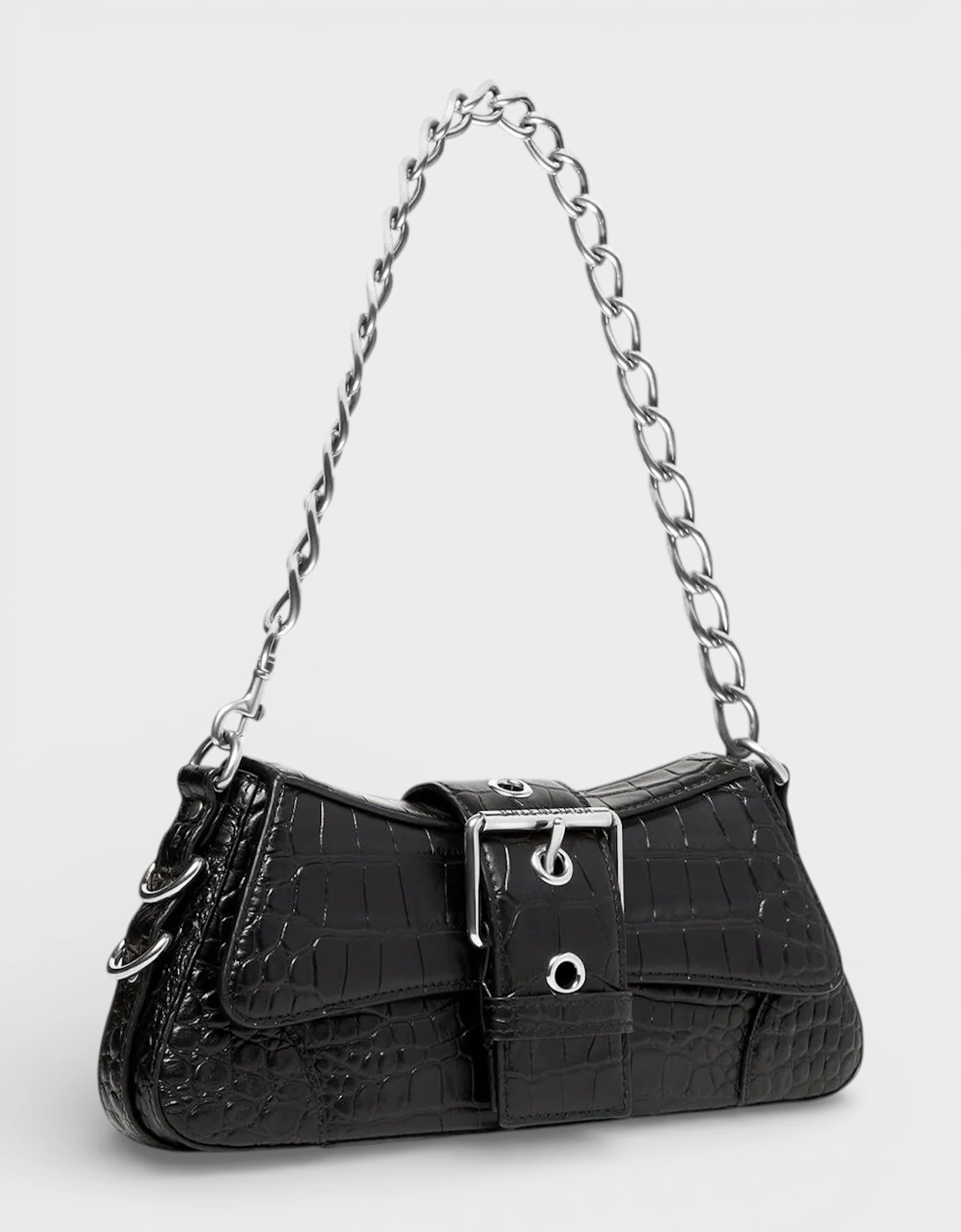 Lindsay Leather Shoulder Bag Black