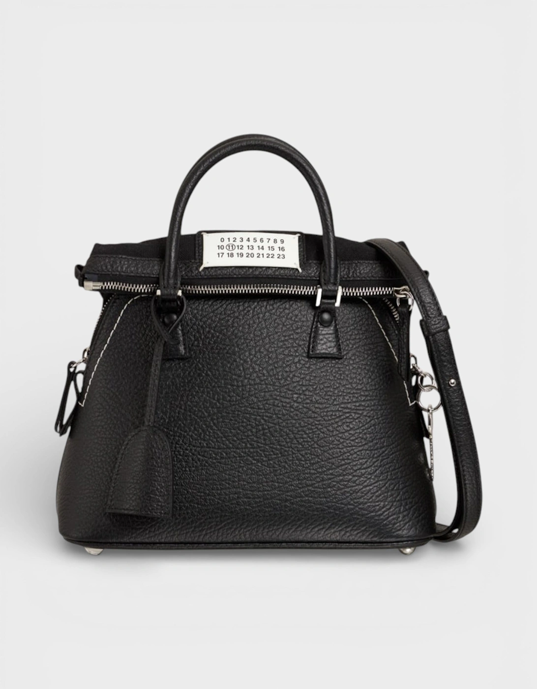 Women's Maison Margiela Mini 5AC Grained Leather Top Handle Bag Black - Size: ONE size,