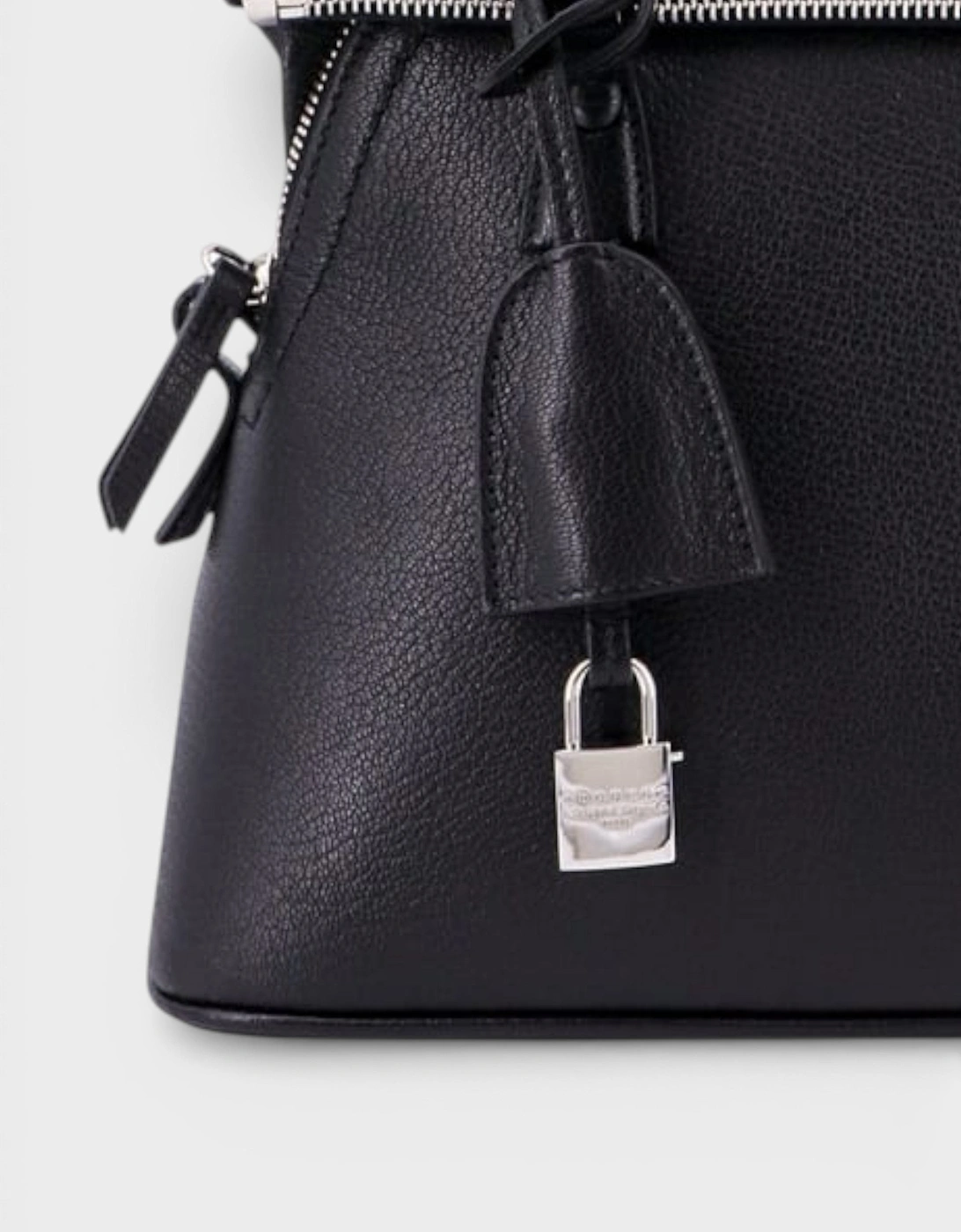 Mini 5AC Grained Leather Top Handle Bag Black