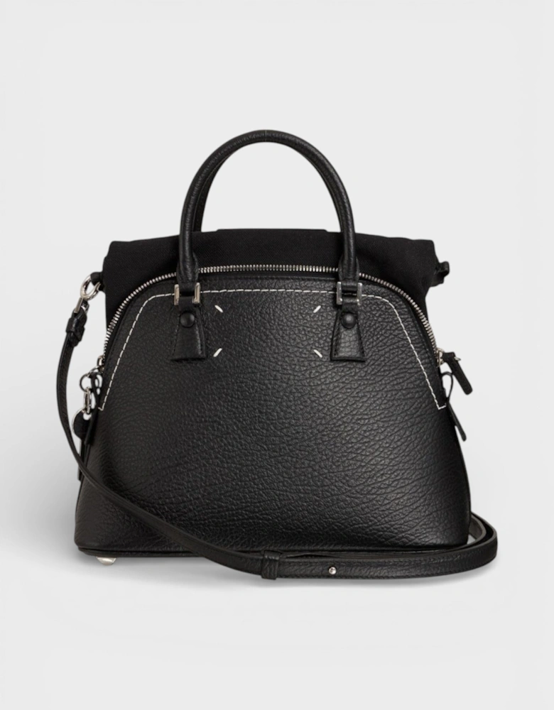 Mini 5AC Grained Leather Top Handle Bag Black