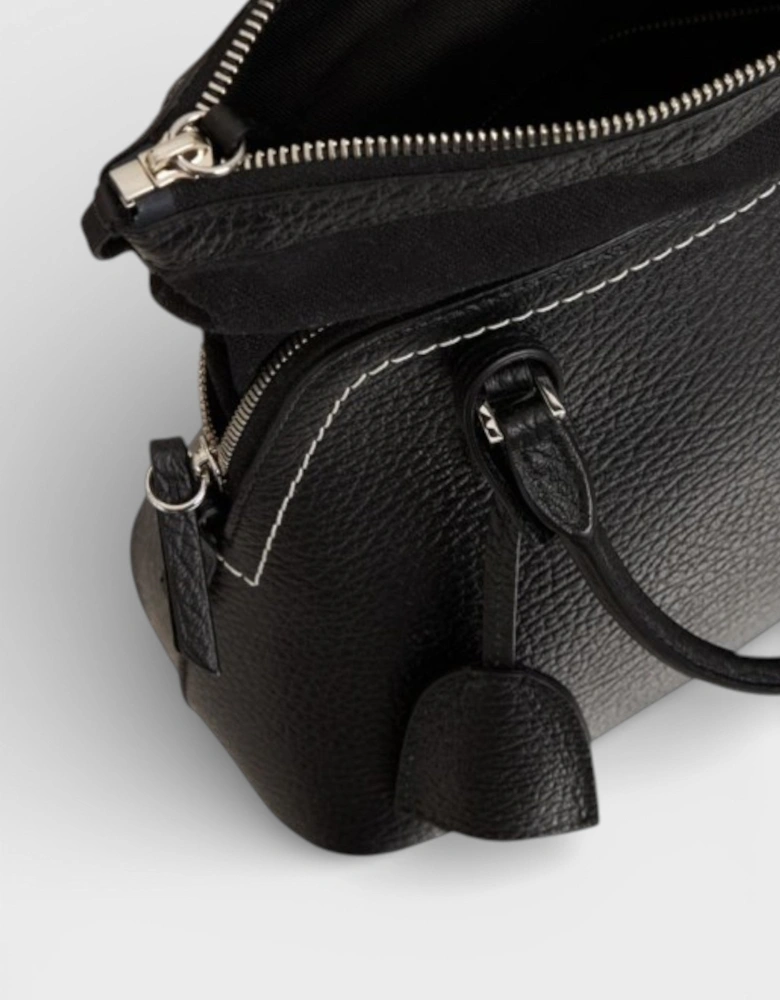 Mini 5AC Grained Leather Top Handle Bag Black