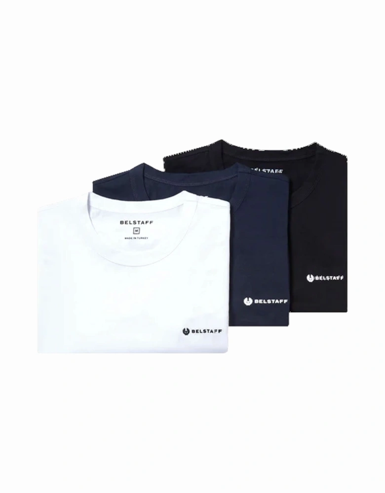 3 PACK T-SHIRT BLACK/WHITE/NAVY