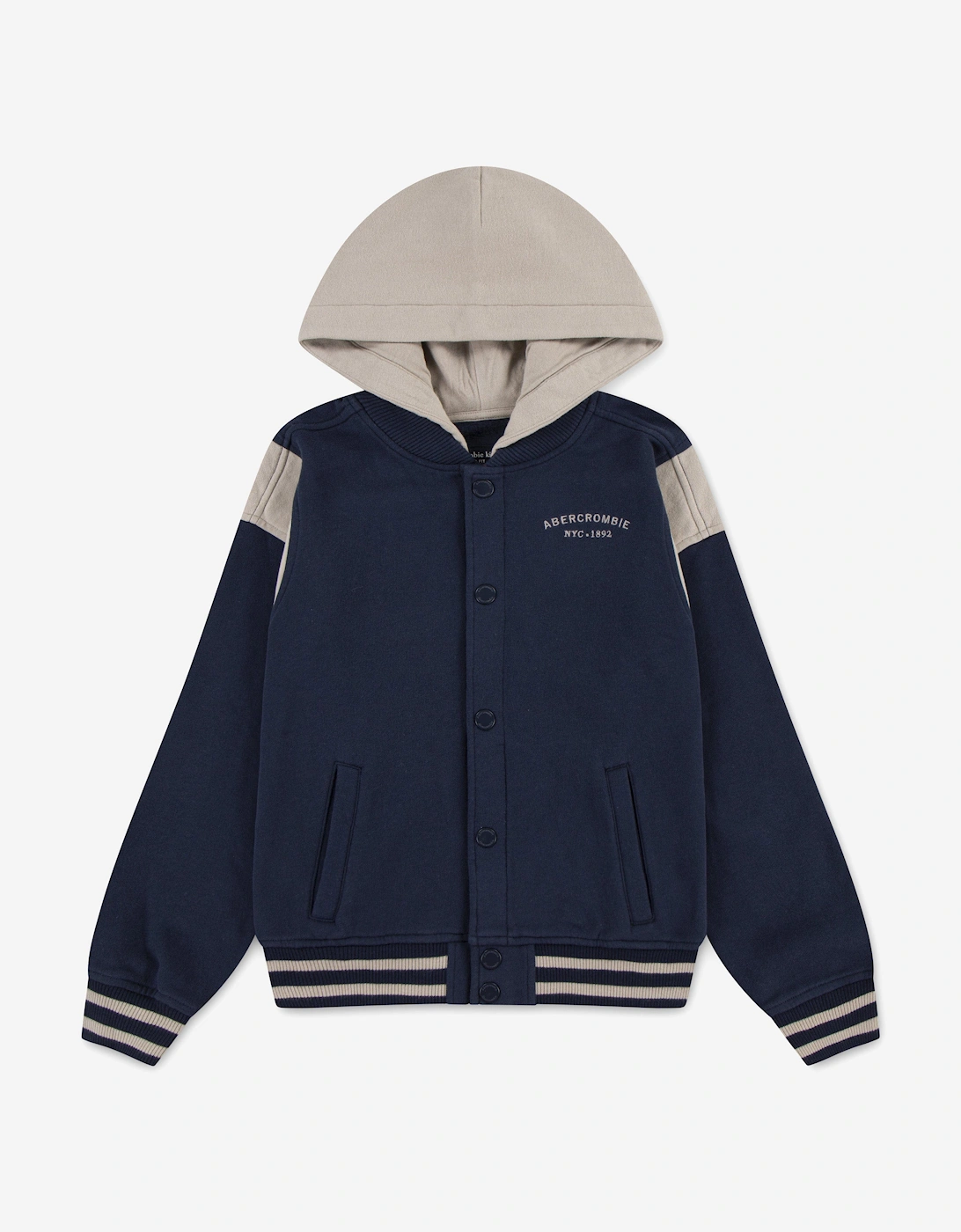 Boys Fleece Hooded Bomber in Blue, 5 of 4