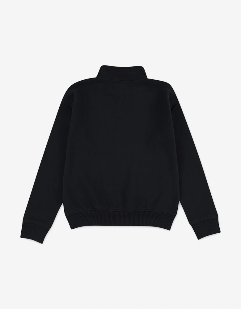 Boys Essential 1/4 Zip Mock Neck Sweatshirt in Black