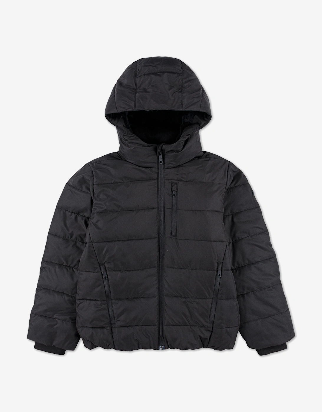 Boys Midweight Puffer Jacket on Black, 5 of 4