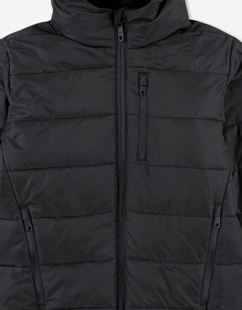 Boys Midweight Puffer Jacket on Black