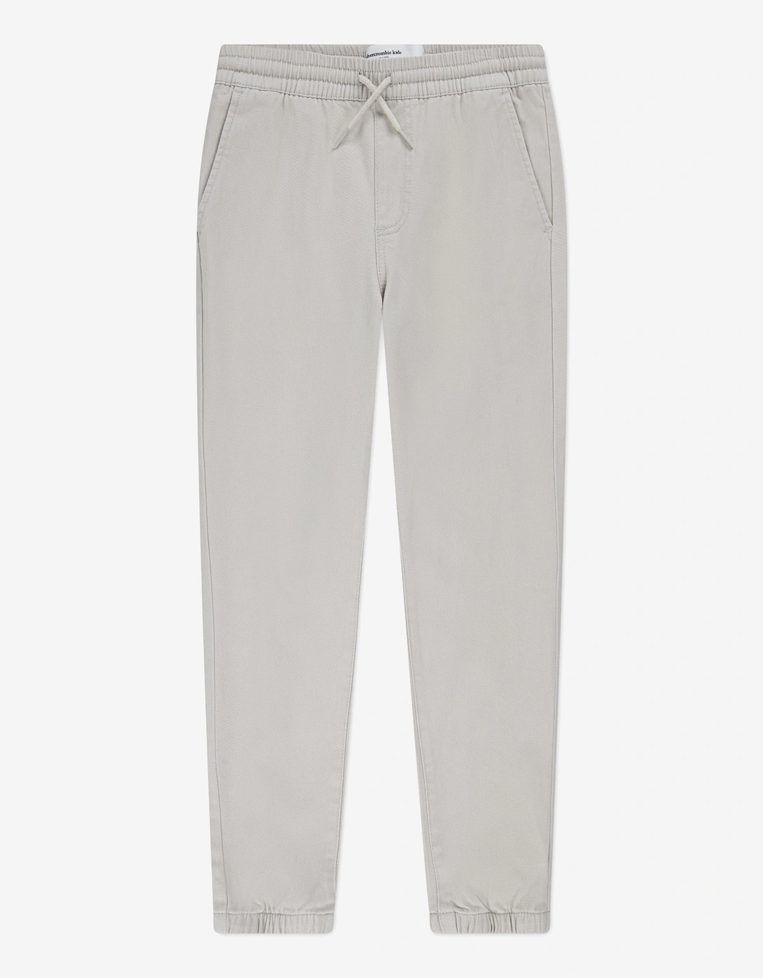 Boys Slim Twill Joggers in Beige, 6 of 5