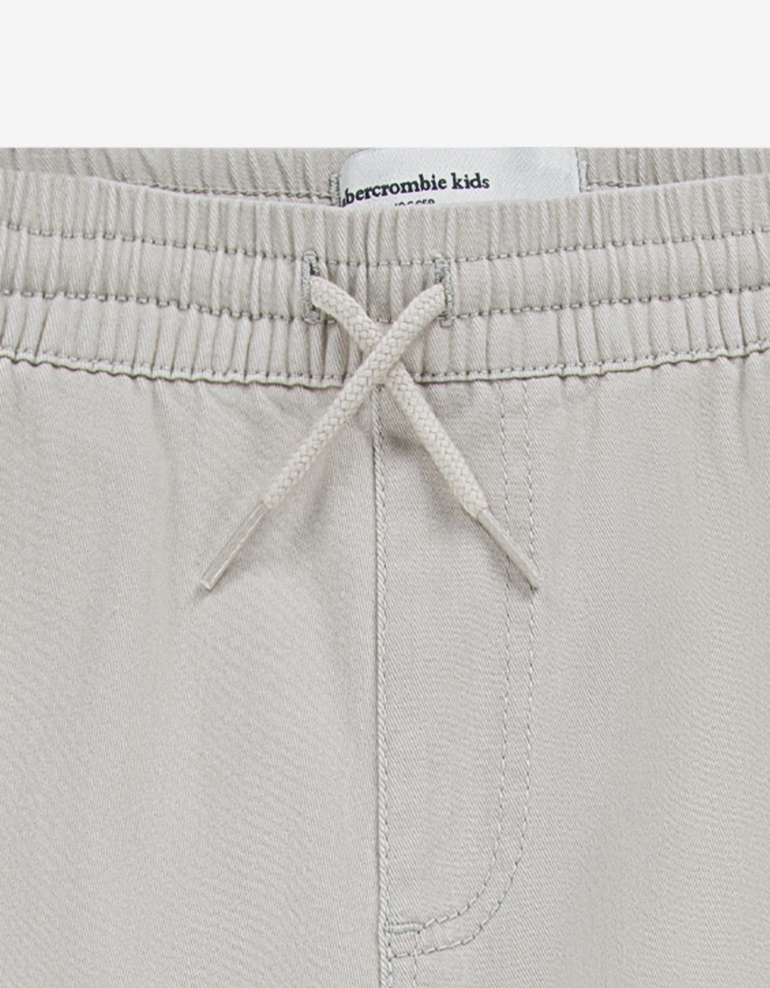 Boys Slim Twill Joggers in Beige