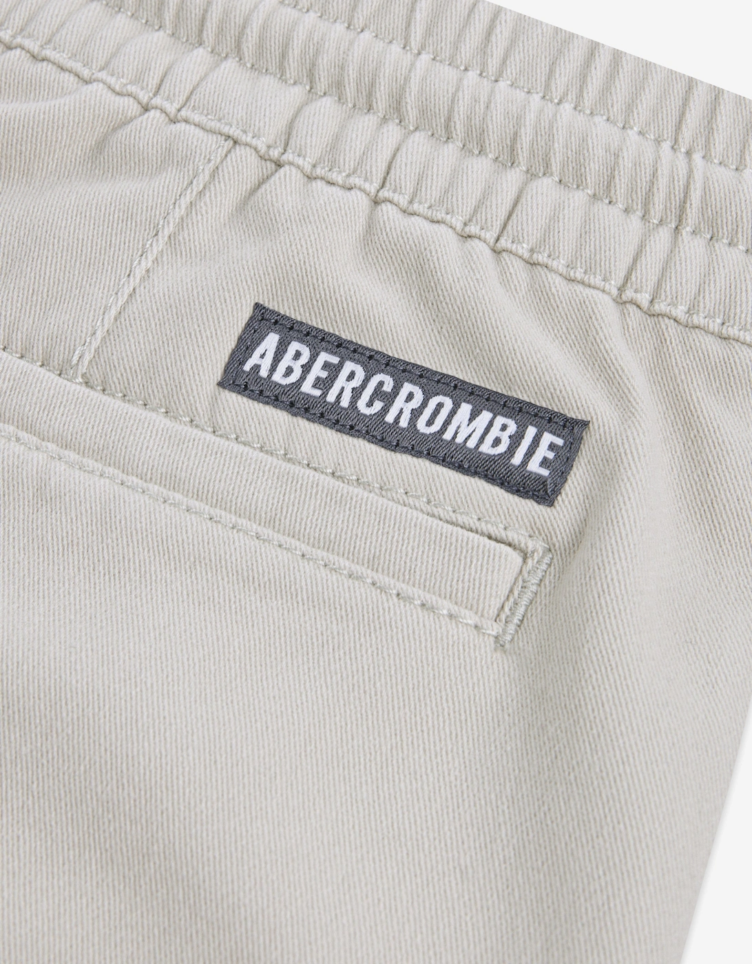 Boys Slim Twill Joggers in Beige