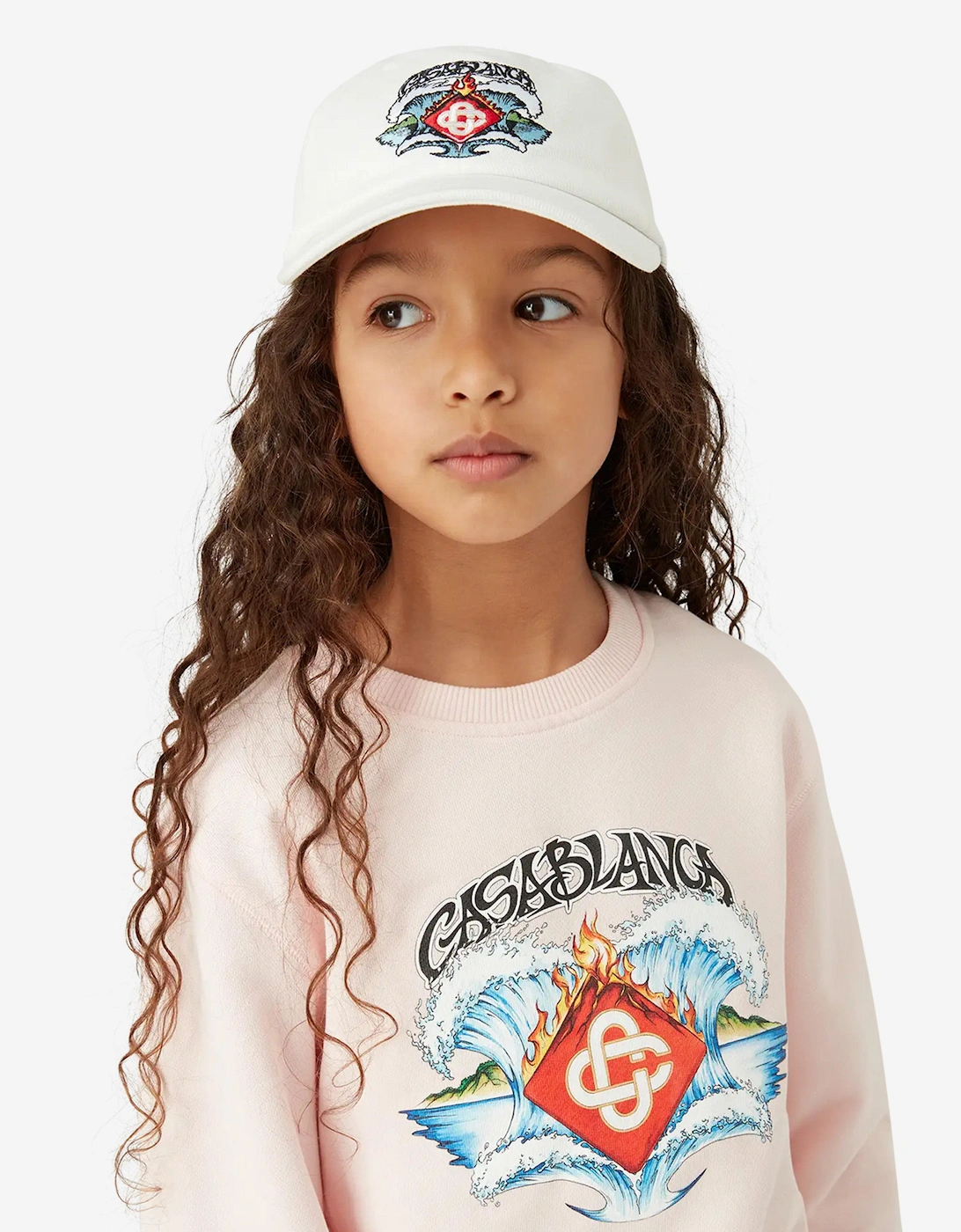 Kids Waves Cap in White