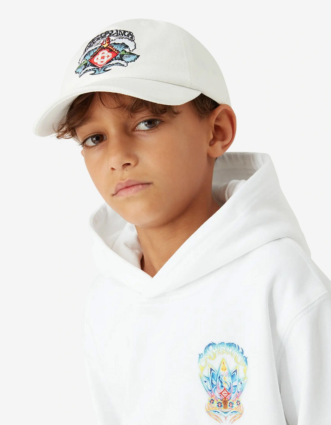 Kids Waves Cap in White