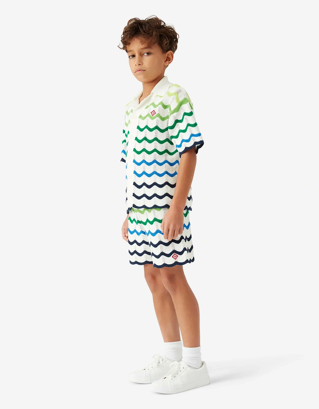 Boys Wave Knit Shirt in Multicolour