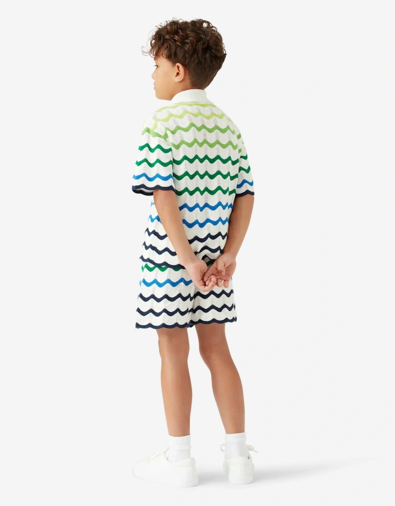 Boys Wave Knit Shirt in Multicolour