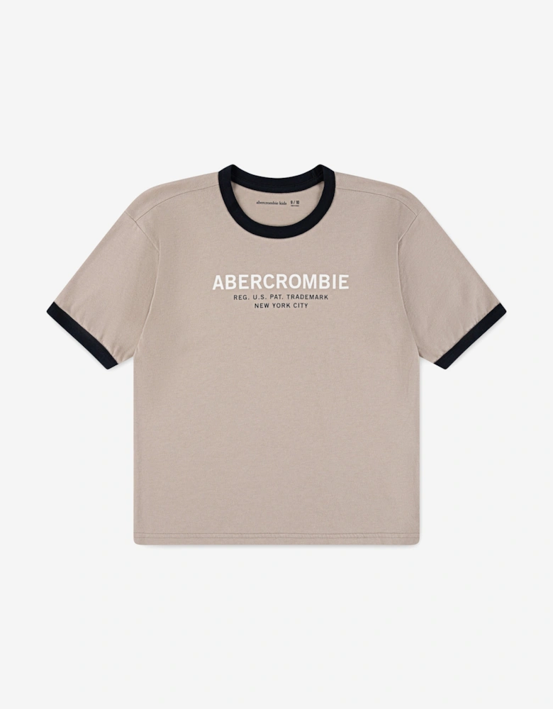 Boys Ringer T-Shirt in Beige