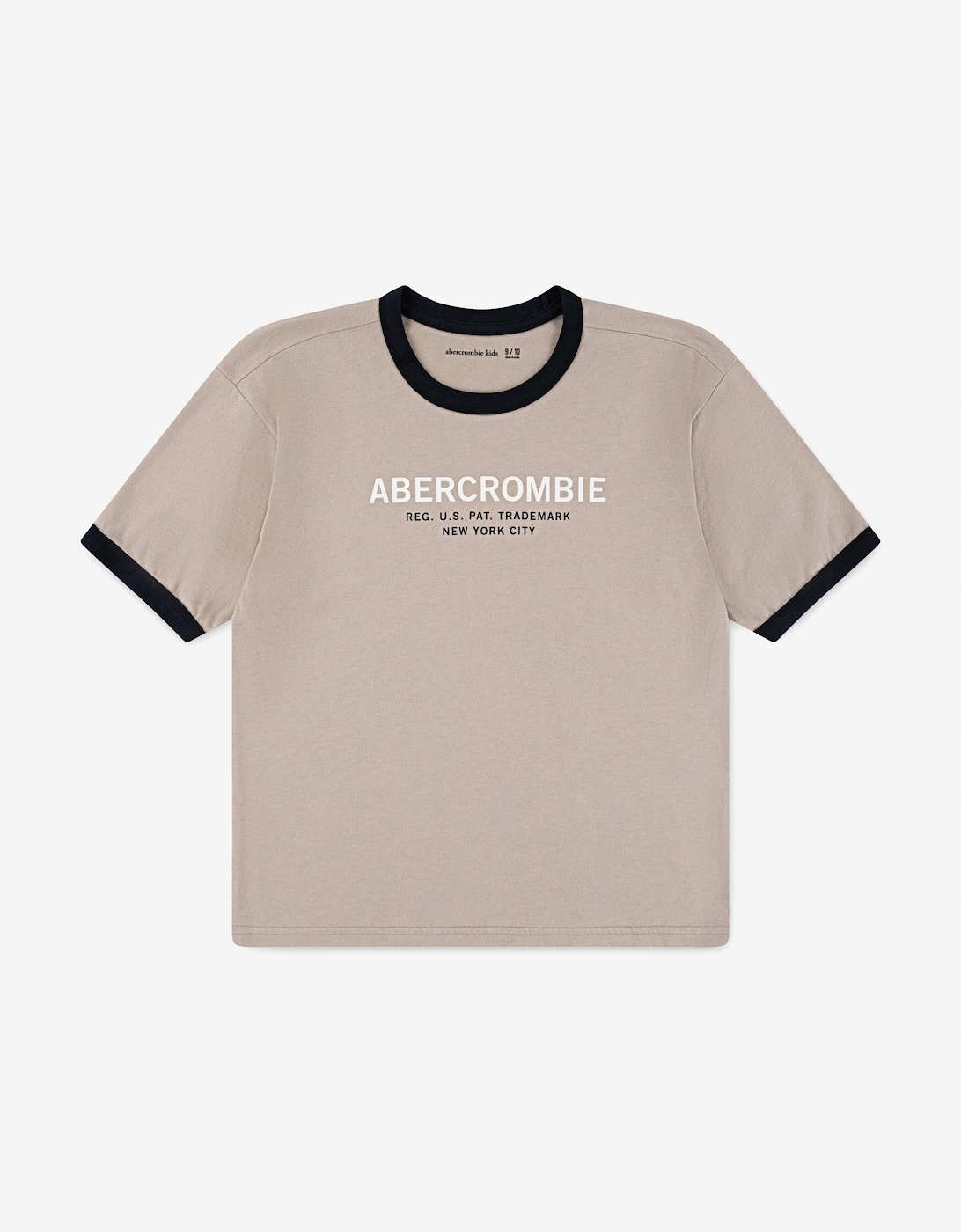 Abercrombie & Fitch Boys Cream 'S Ringer T-Shirt In Beige - Size: 13 Years/14 Years Kids