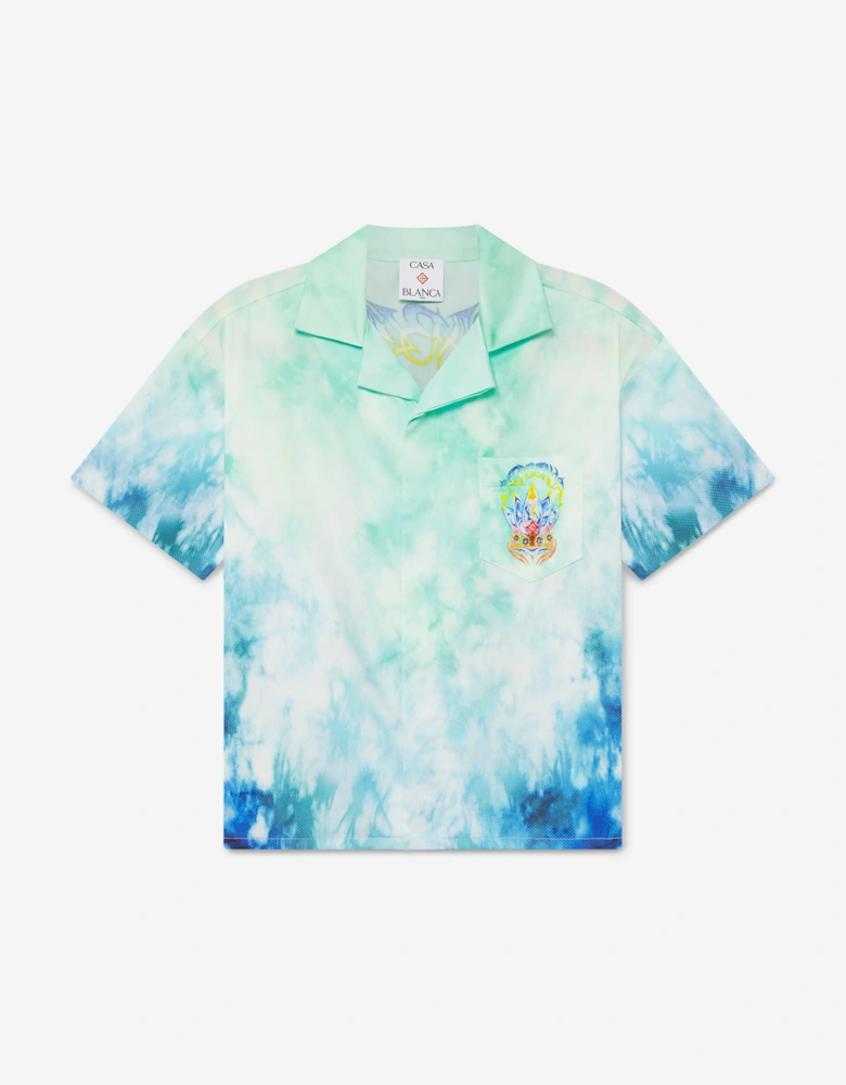 Boys Surf Lotus Cotton Shirt in Blue