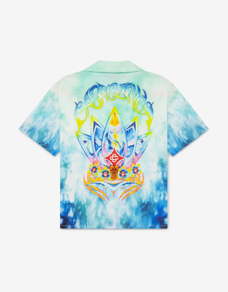 Boys Surf Lotus Cotton Shirt in Blue