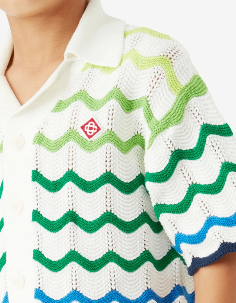 Boys Wave Knit Shirt in Multicolour