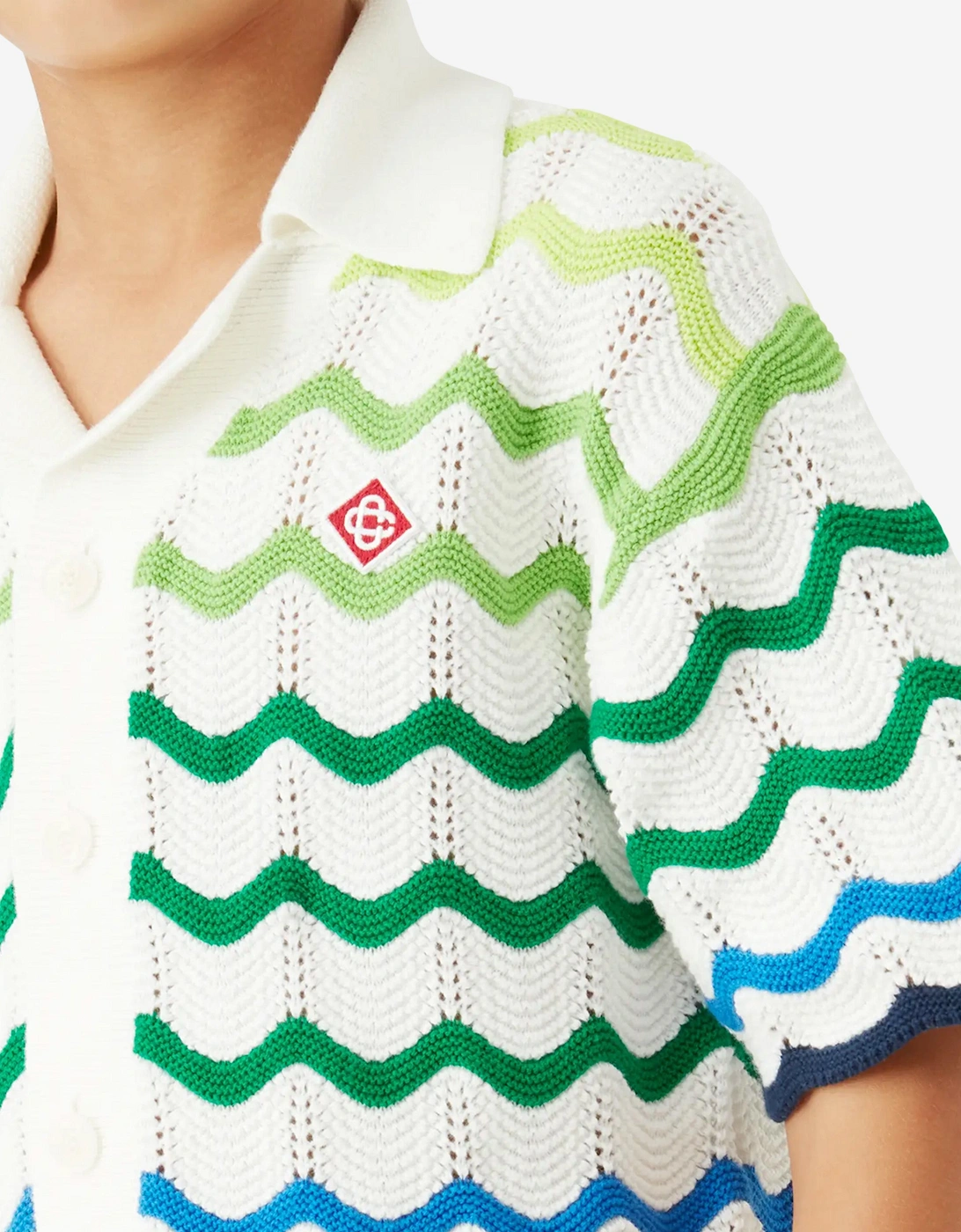 Boys Wave Knit Shirt in Multicolour