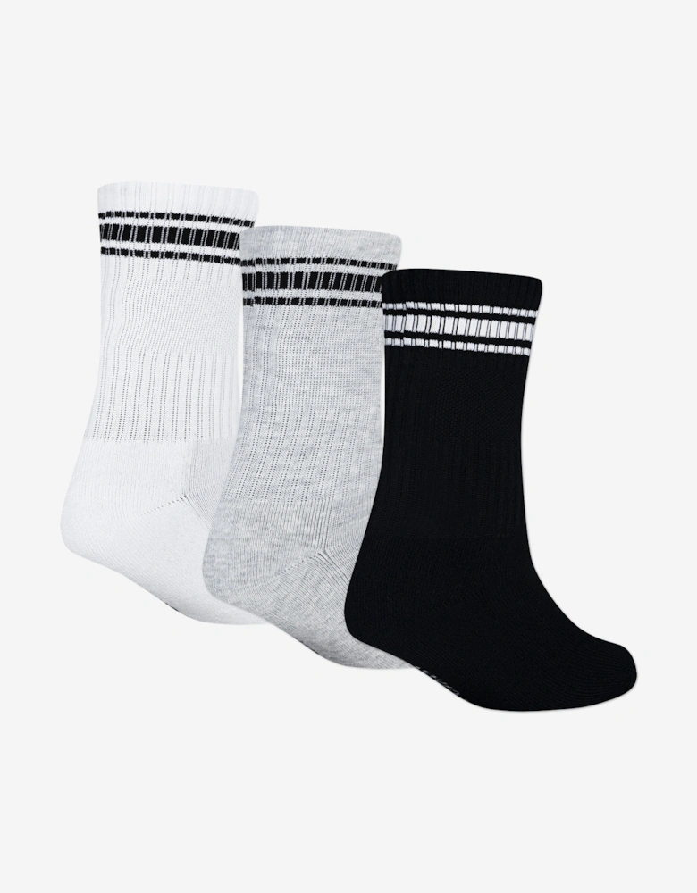 Boys Varsity 3 Pack Crew Socks Set in White
