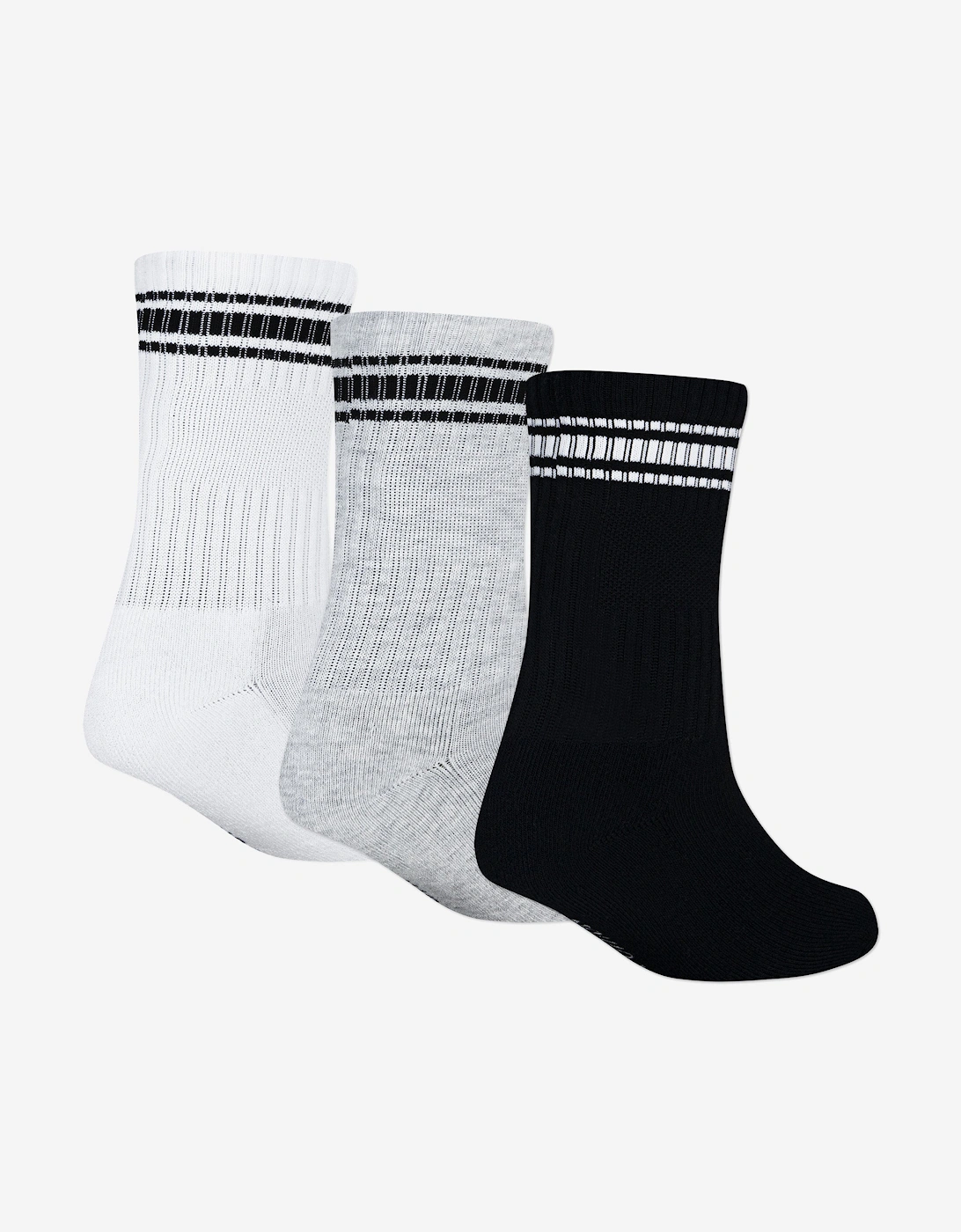 Boys Varsity 3 Pack Crew Socks Set in White
