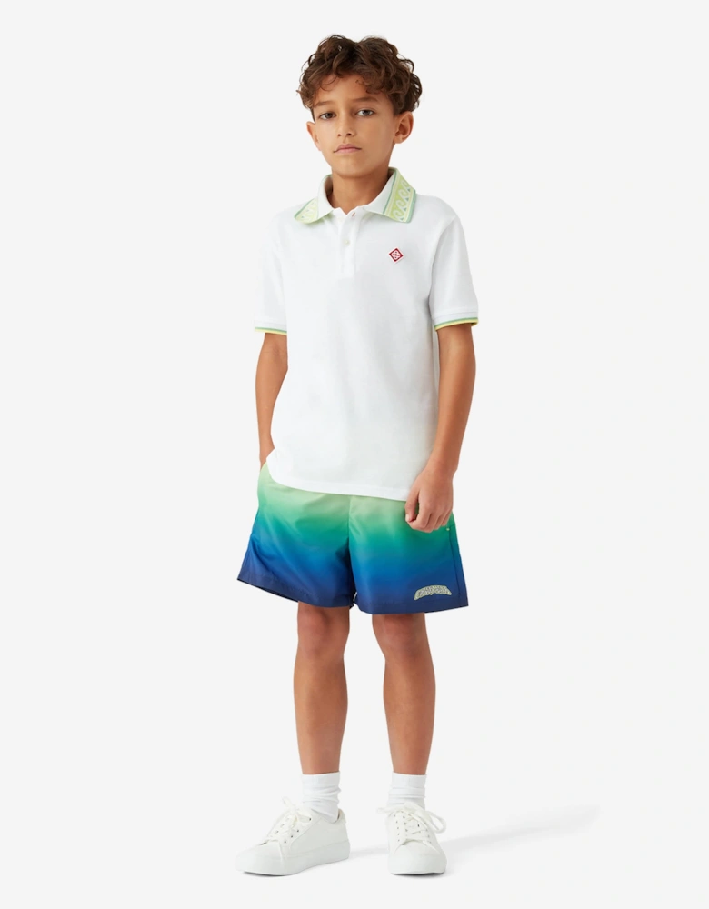Boys Gradient Print Swim Shorts in Green
