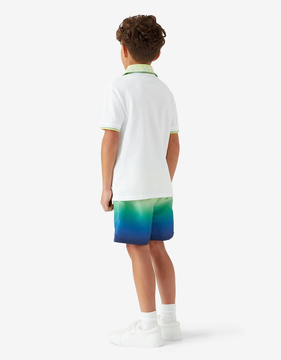 Boys Gradient Print Swim Shorts in Green