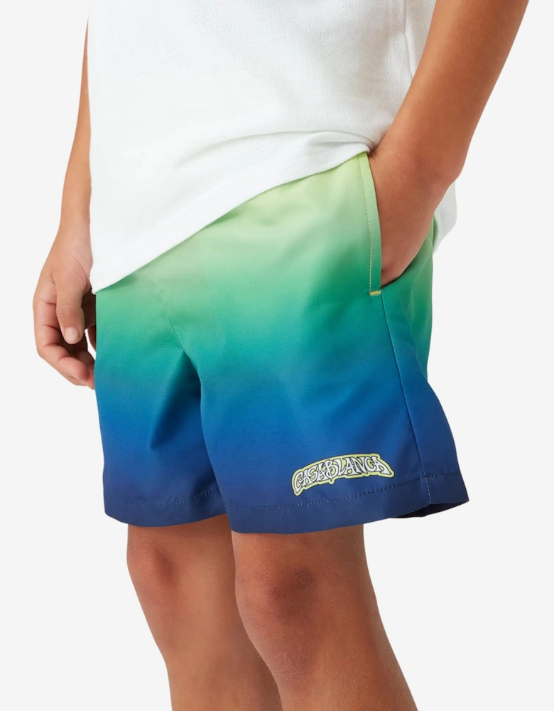 Boys Gradient Print Swim Shorts in Green