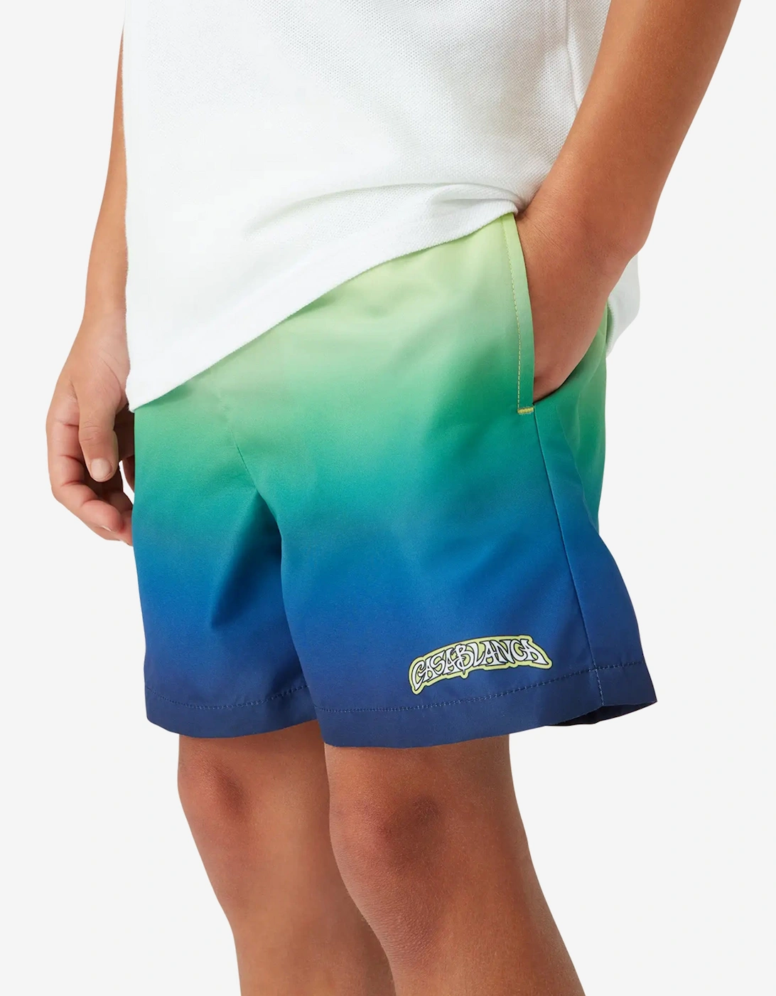 Boys Gradient Print Swim Shorts in Green