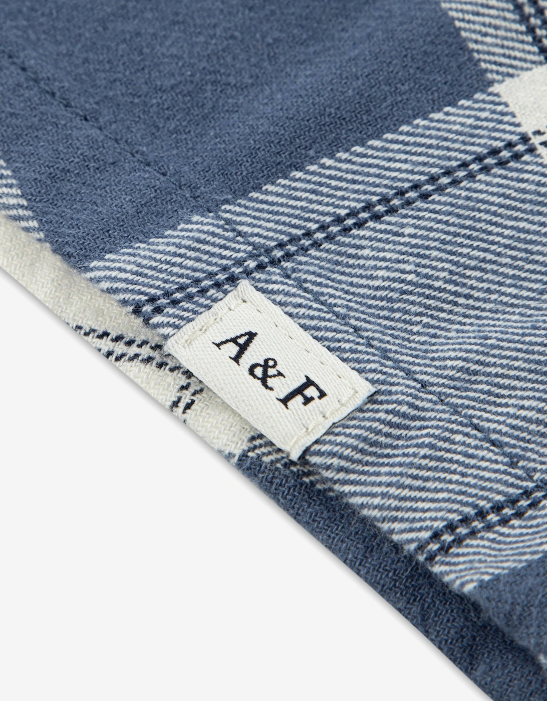 Boys Hooded Flannel Shirt in Blue