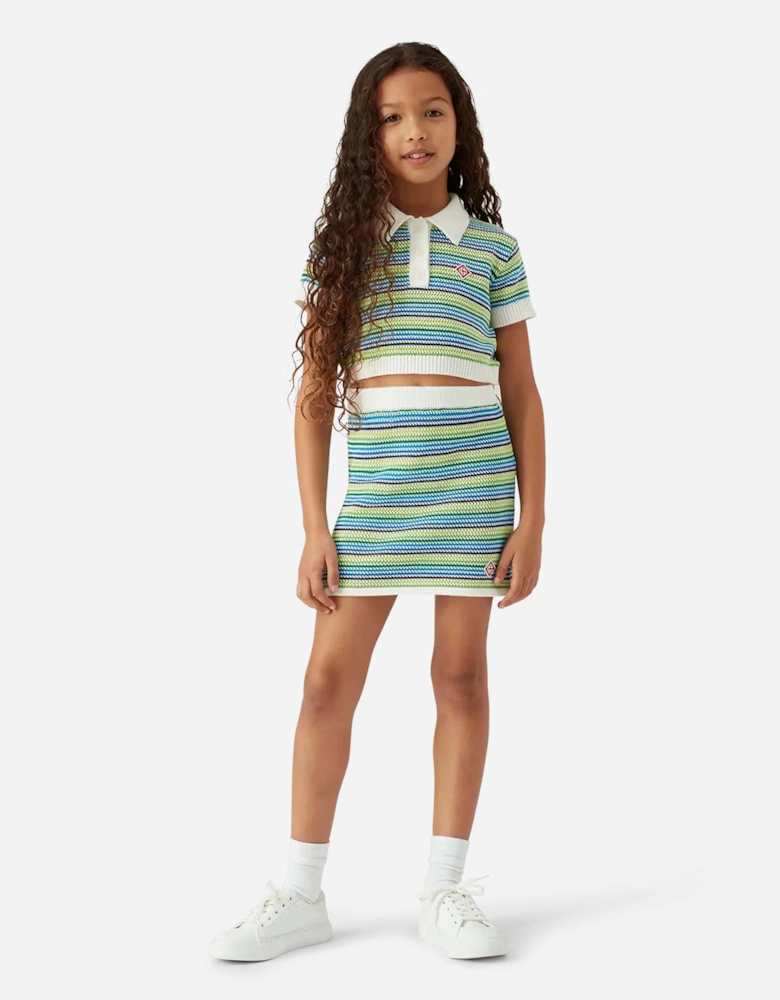 Girls Striped Skirt in Green