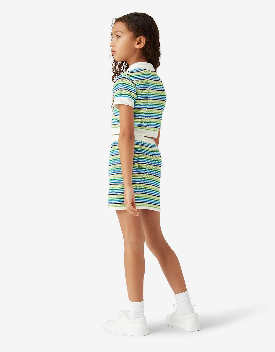 Girls Striped Skirt in Green