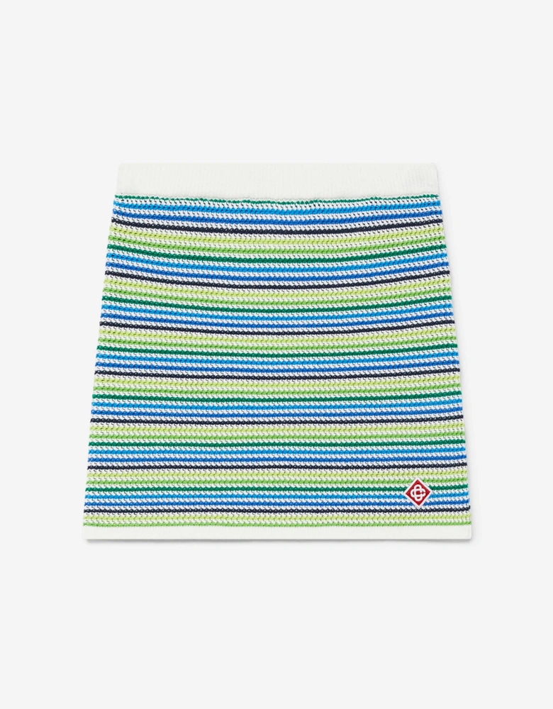 Girls Striped Skirt in Green