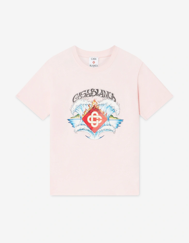 Girls Waves T-Shirt in Pink