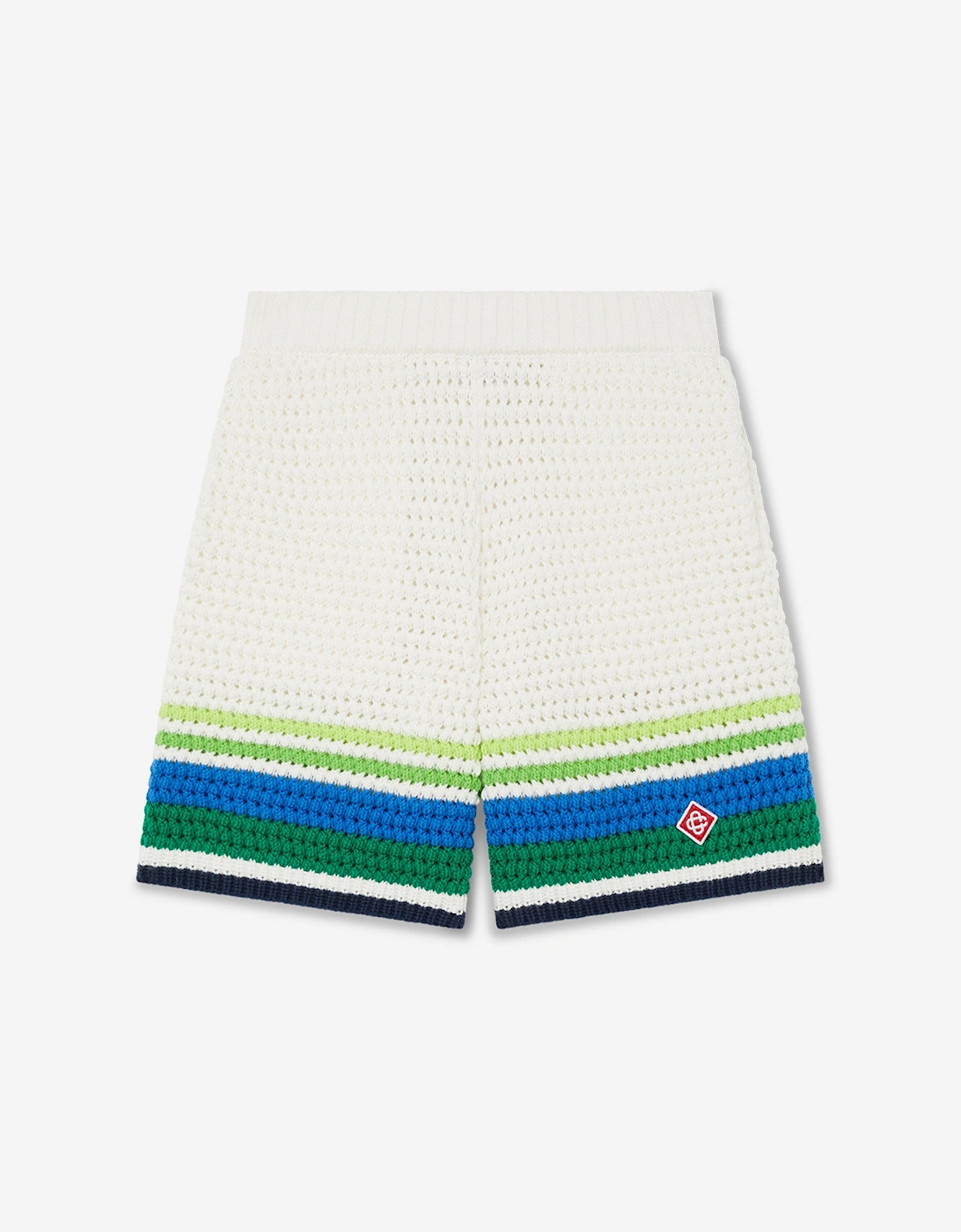 Boys Stripe Knit Shorts in White, 5 of 4